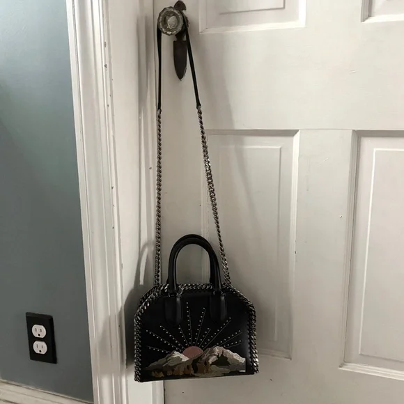 Stella McCartney Falabella Nashville Box Mini Bag Black Mountain View - Picture 5 of 16